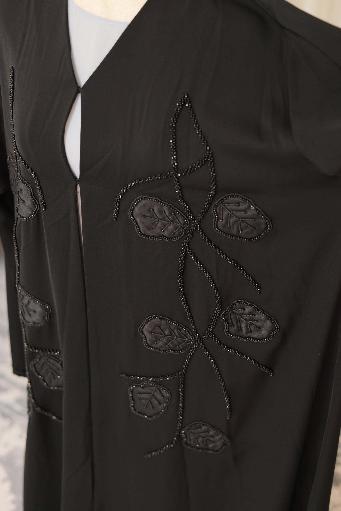 Midnight Vine Embroidered Luxury Abaya